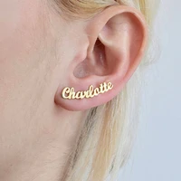 chailatte french tea handwritten english letters asymmetrical small star stud earrings for girl korean fashion womens eardrop