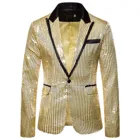 Мужской вечерний смокинг с длинными рукавами, Официальный Свадебный костюм с блестками, пиджак на одной пуговице, повседневный деловой облегающий жакет, 2021