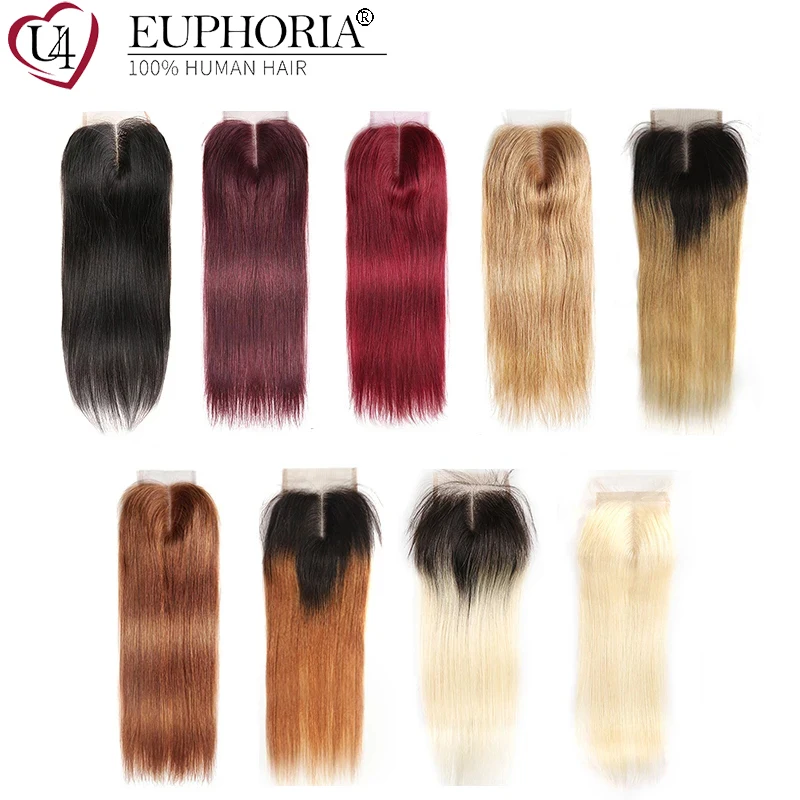Ed 27 30 33 Free And Middle Part Lace Closure Swiss Lace Remy Hair Euphoria