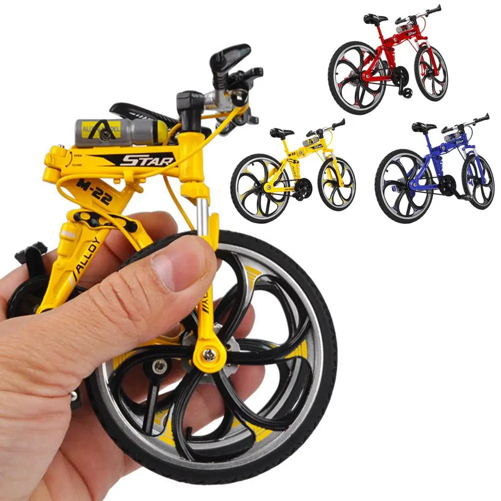 

1:8 Finger Skateboard Simulation Alloy Bicycle Model Miniatures Toys Foldable Mini Mountain Bike Finger Bicycle Toys For Kids