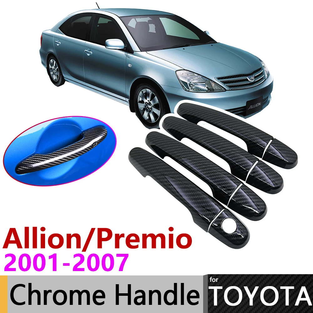 Черное углеродное волокно внешняя дверная ручка Крышка для Toyota Allion Премиум T240 2001