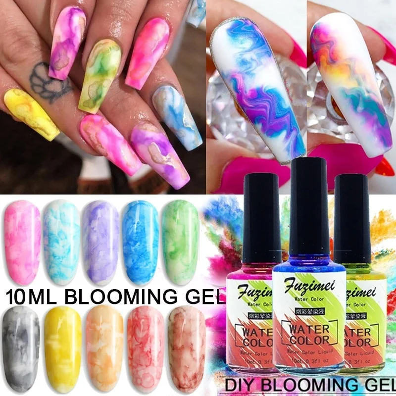 Бутилированный лак для ногтей акварельные чернила Набор лаков Цветущий гель
