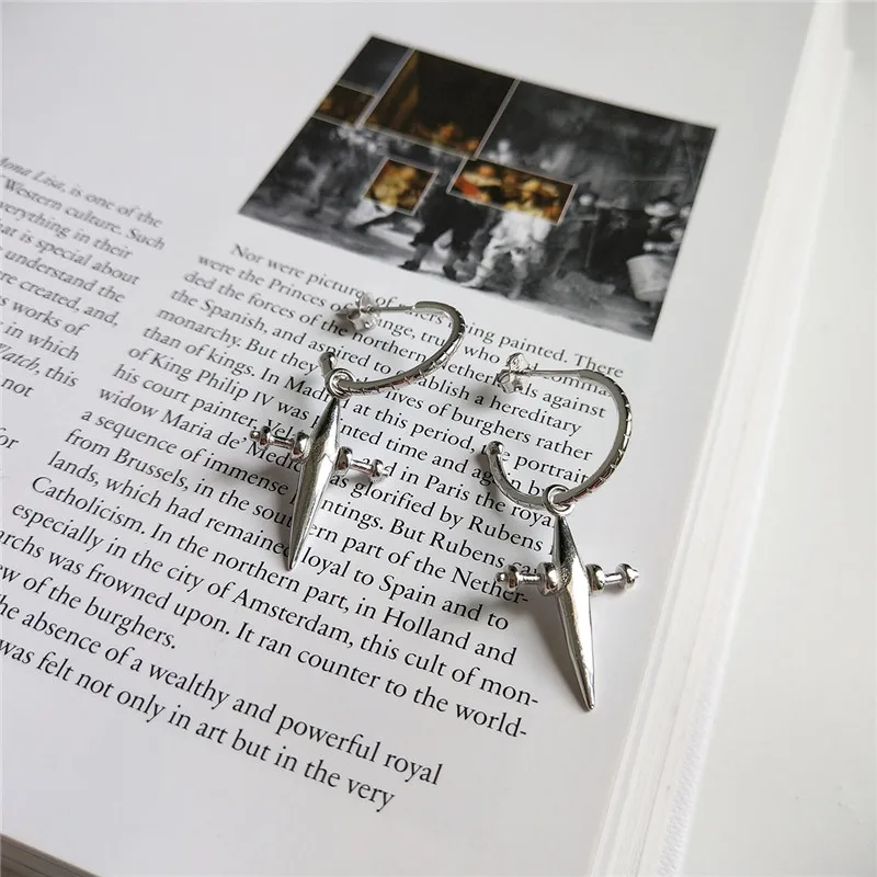 

RUIYI Real 925 Sterling Silver Women Luxury Drop Earrings Korean Style 3D Cross Charm Female Niche Wedding Party Jewelry Earring