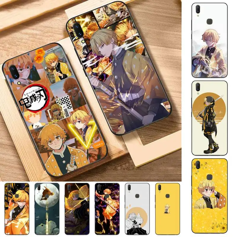 

FHNBLJ Demon Slayer Agatsuma Zenitsu Phone Case for Vivo Y91C Y11 17 19 17 67 81 Oppo A9 2020 Realme c3