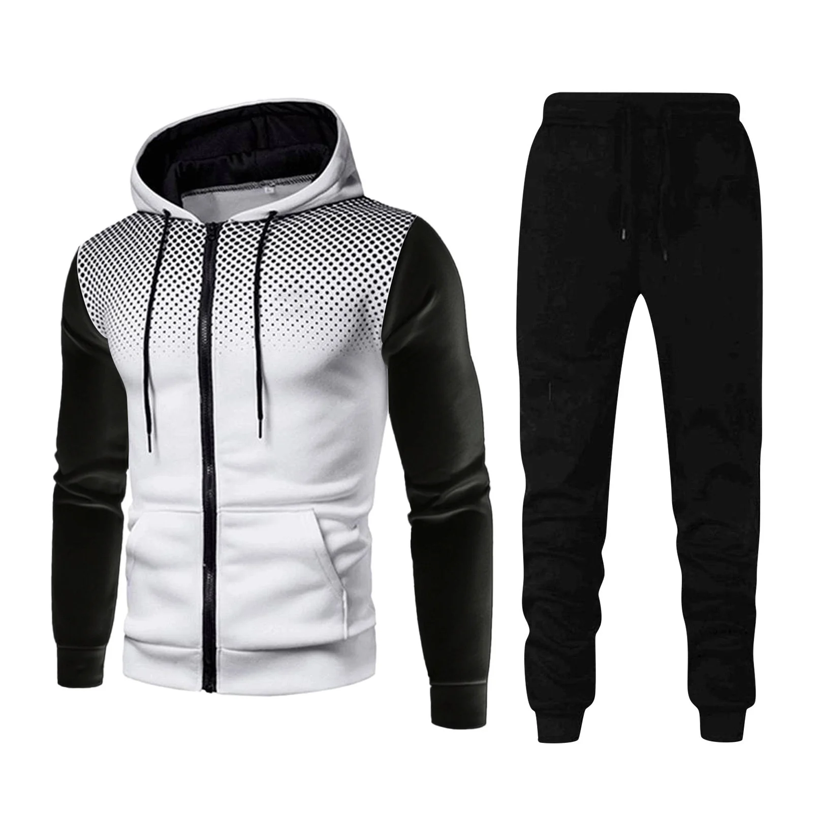 

Mannen 2 Stuks Set Hoodies + Broek Sport Past Voor Mannen Sweatshirt Rits Hoodies Mannen Kleding Sets Sportkleding Jas