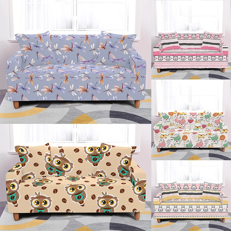 

Мультфильм диван-кровать с резиновой нескользящей подошвой 1/2/3/4 местный протектор мебели эластичный диванные покрывала для Гостиная чехол