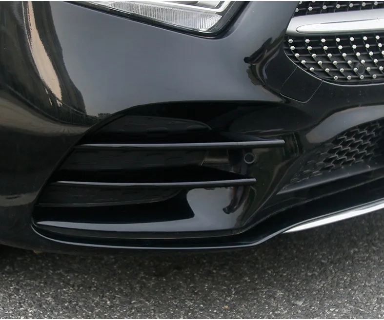 Подходит для Mercedes Benz A Class W177 V177 AMG Line Автомобильная передняя противотуманная фара ламповая наклейка крышка полосы 4 шт авто аксессуары