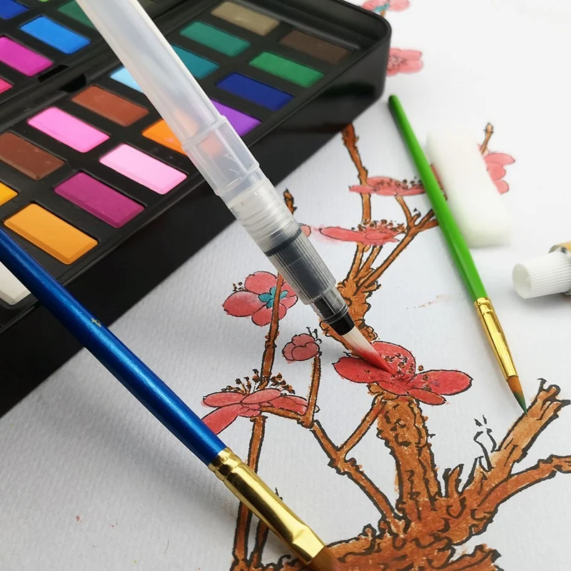 36 цветов твердая гуашь краска набор с акварель в порошке комплект принадлежности