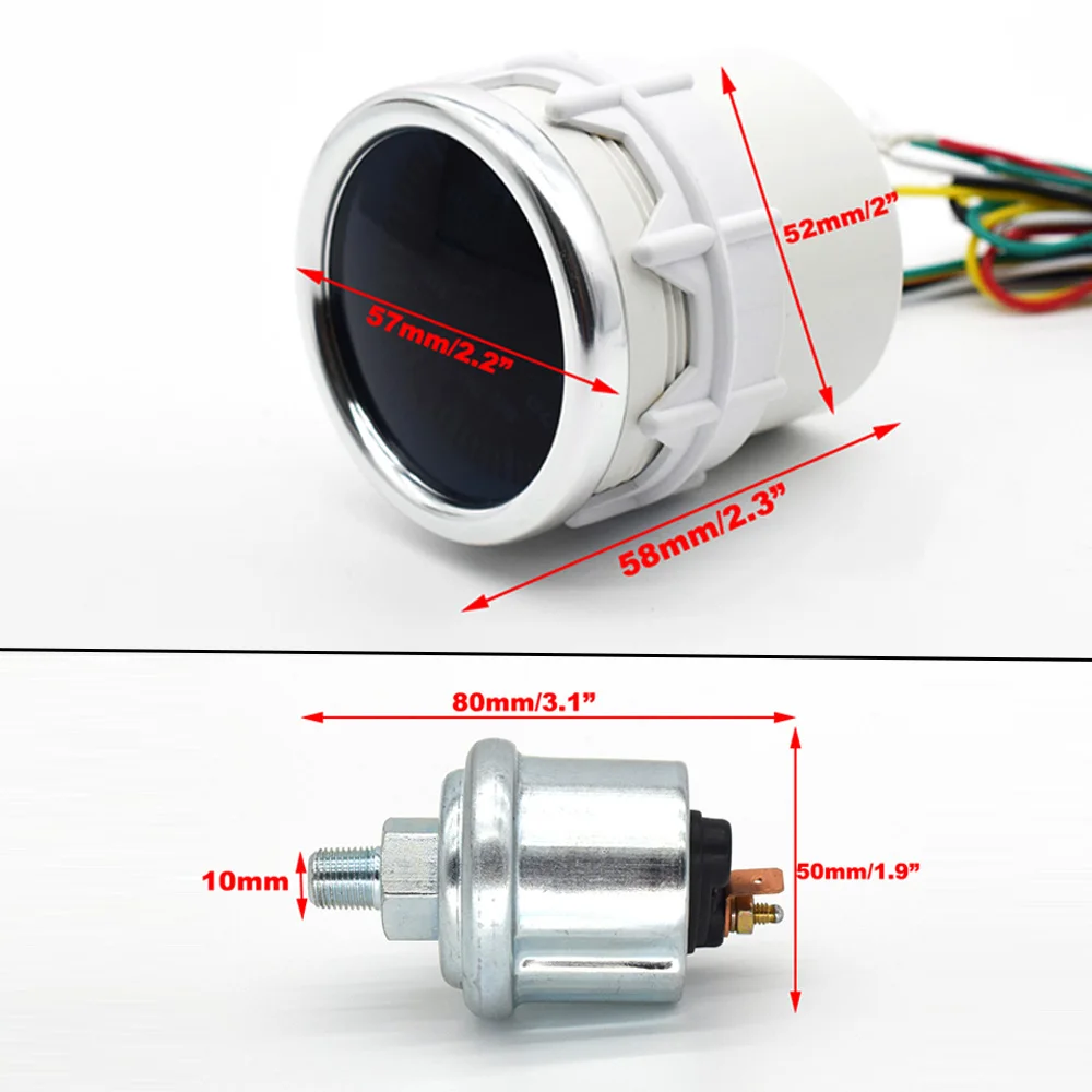 Новый универсальный 52 мм 2 &quotДатчик давления масла механические циферблаты