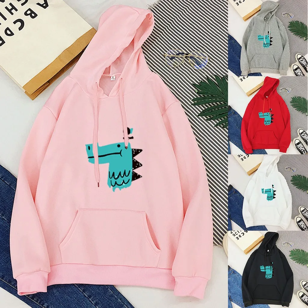 SAGACE Женский Повседневный пуловер с капюшоном круглым вырезом и длинными