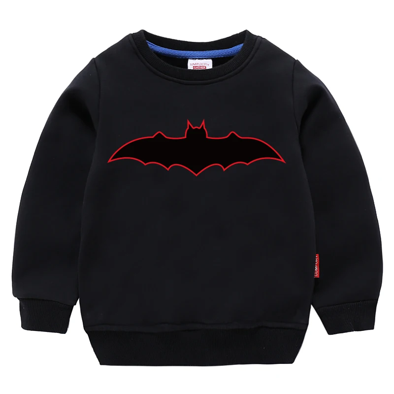 

Children Sweatshirt Kids Boys Girls Toddler Hoodies Tops Clothing Autumn Print Bat Spring Clothes Black Cartoon Long Sleeves
