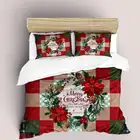 Роскошные красные рождественские комплекты постельного белья размер Queen мультяшный Детский комплект пододеяльника с наволочкой полный двойной одеяло новые комплекты для кровати Yease