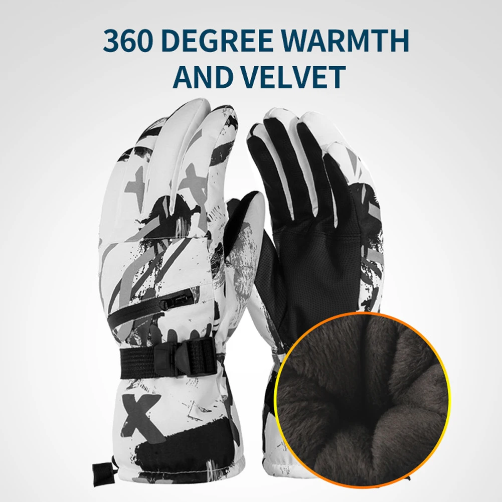 

Ski Gloves Winter Warm And Windproof Warm Touch Screen Bicycle Glove For Men And Women Waterproof Outdoor Plus Velvet Gloves