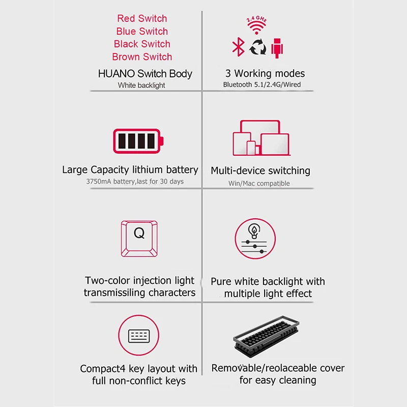 rk84 84 keys mechanical gaming keyboard hot swappable bluetooth 5 12 4g wirelesstype c three mode keyboards white blacklight free global shipping