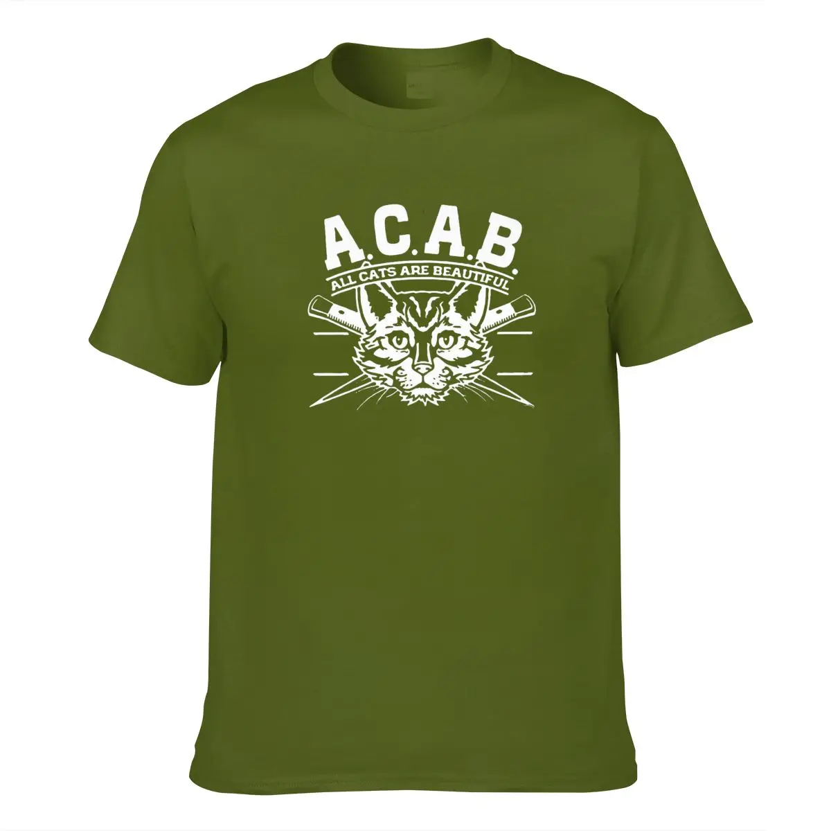 

Acab All Cats Are Beautiful Shirt Men Tye Dye Graphic Cotton Like Tops Casual Kawaii Tees Overdize Short Sleeve Men's Clothing