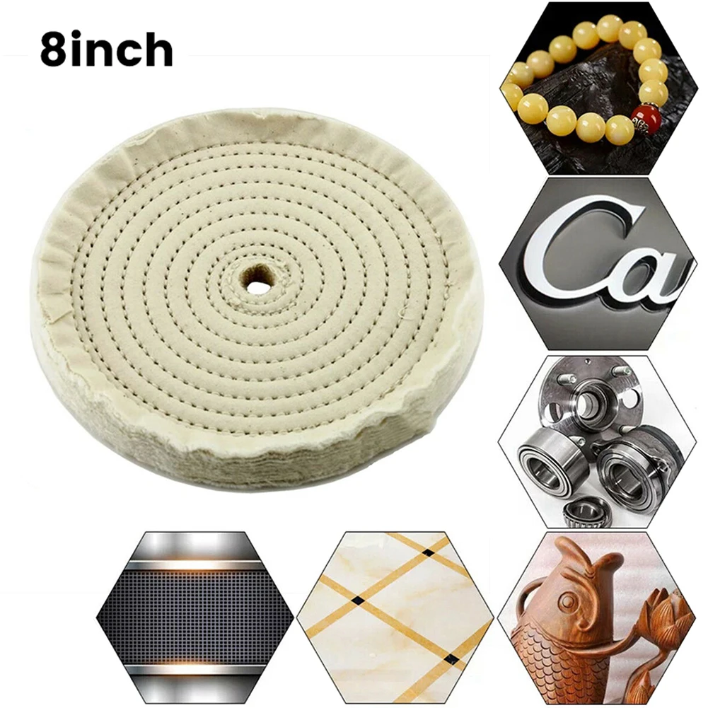 

8Inch Cotton Polishing Wheels Cotton Lint Cloth Buffing Wheels Pads For Jewelry/wood/Mirror/glass Polishing Abrasive Tools