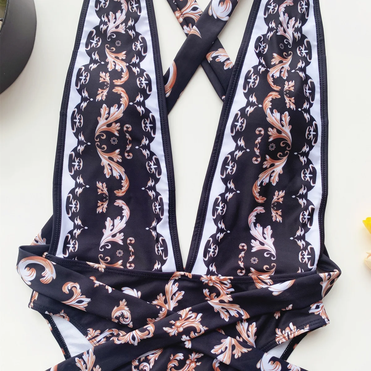 2021 Sexy Plus Size Zipper Print Swimsuit Women One Piece Swimwear Female Vintage Push up Swimming for Monokini Bathing Suit | Спорт и