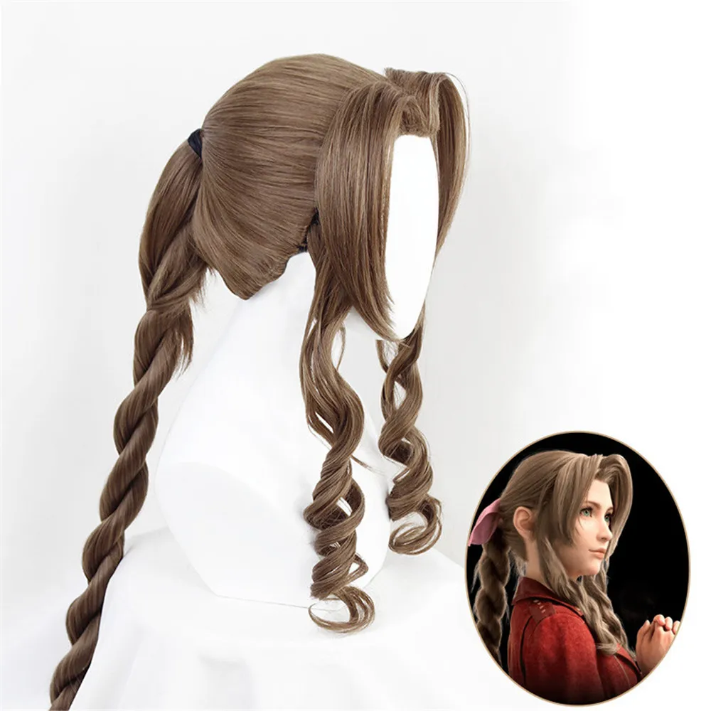 Хэллоуин Final Fantasy VII Gainsborough Aerith косплей парик украшение для волос девочки 100 см