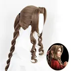 Хэллоуин Final Fantasy VII Gainsborough Aerith косплей парик украшение для волос для девочки 100 см косичка для женщин кудрявая челка волос перидвиг + Кепка