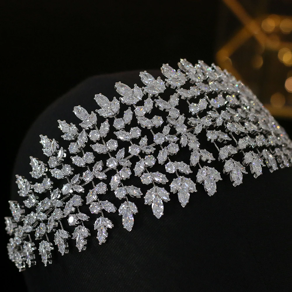 

Classic 3A CZ Cubic Zirconia Royal Luxury Wedding Bridal Tiara Crown Women's Party Hair Accessories