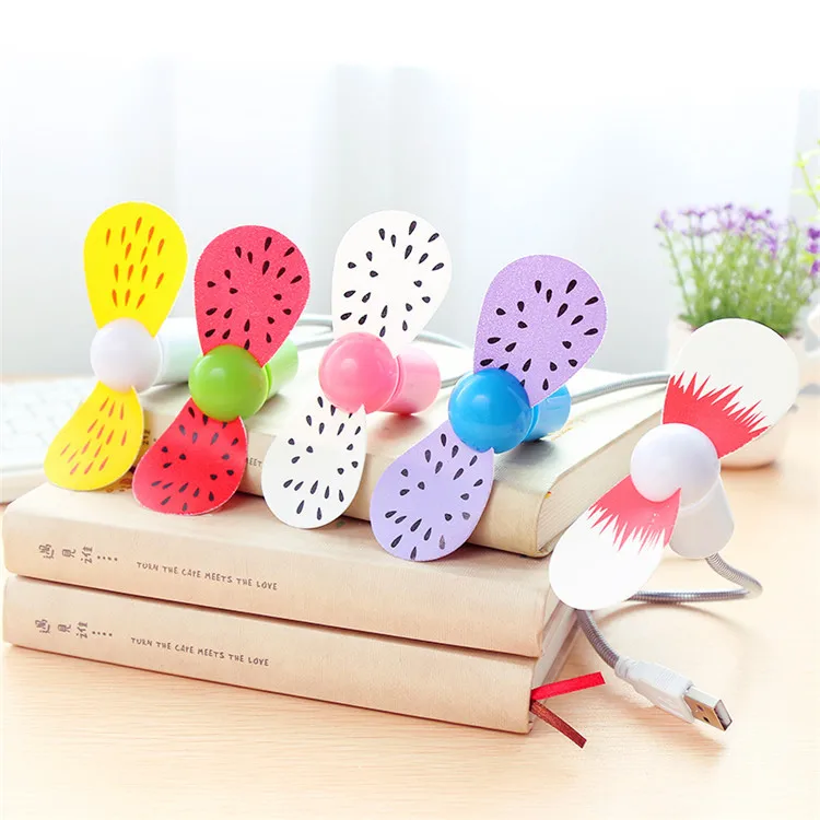 

T Dormitory Small Serpentine Fan Heat Dissipation Creative Portable USB Mini Office Fruit Flavor Fan Mute