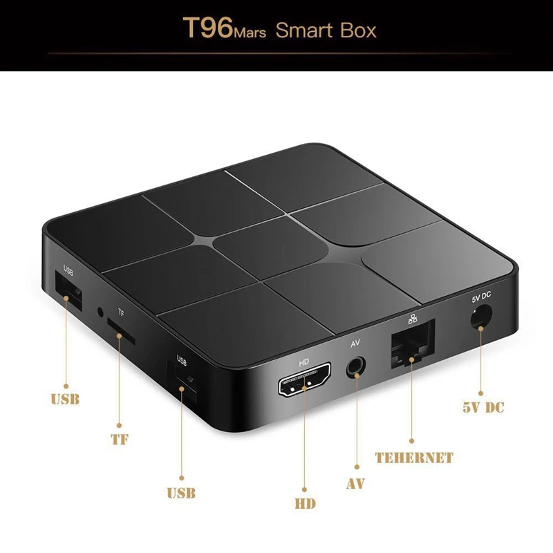 HFES T96 Mars Android 7.1.2 ТВ приставка Amlogic S905W 2G + 16G 2 4 GHz 4K HD H265 Bluetooth 1 WiFi медиаплеер