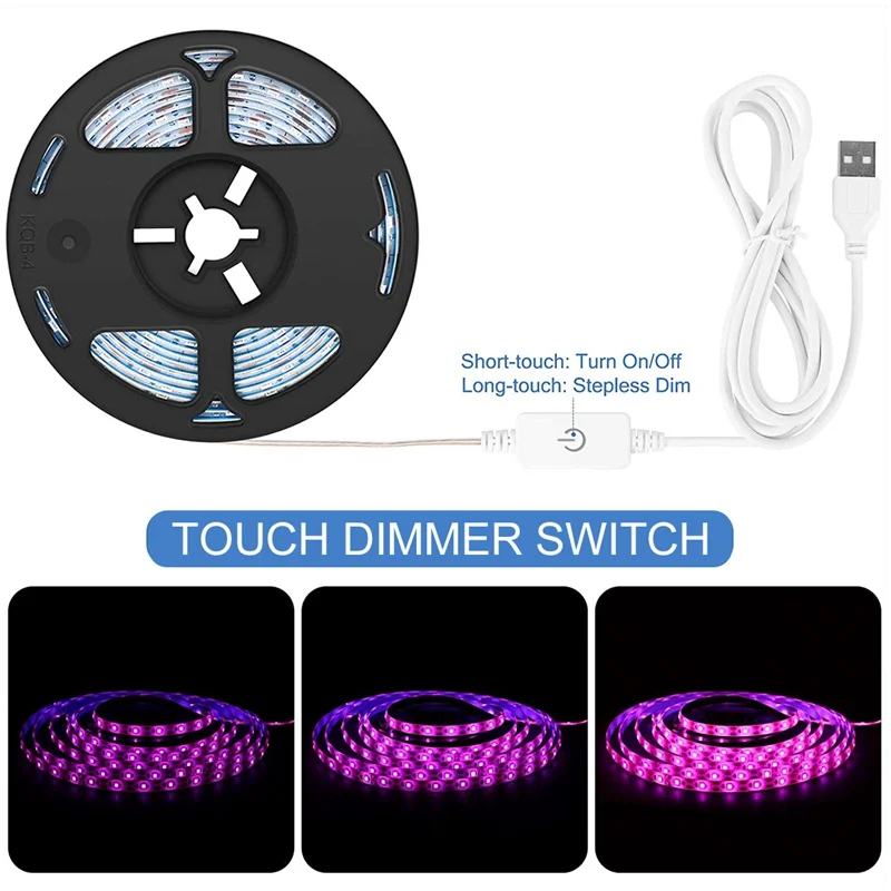 

LED Grow Light Full Spectrum USB Grow Light Strip 0.5m 1m 2m 3m 2835 SMD DC5V LED Phyto Tape for Seed Plants Flowers Greenhouses