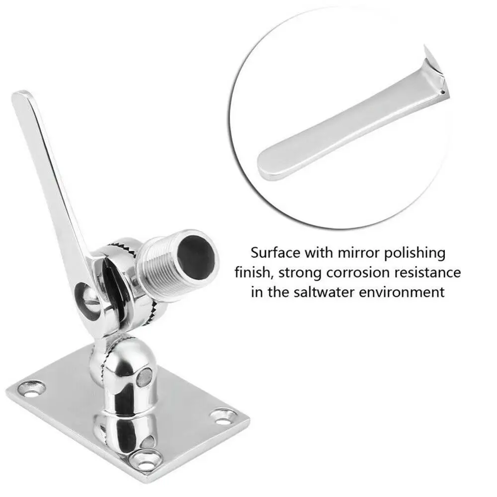 1 Pcs Stainless Steel VHF Antenna Dual Axis Adjustable Base Mount Boat Accessories Marine | Автомобили и мотоциклы