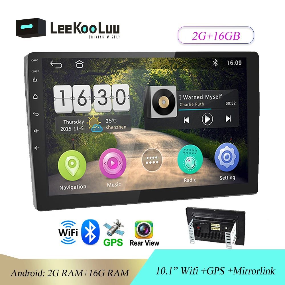 LeeKooLuu 9 &quotАвтомагнитола 2din Android мультимедийный плеер 2 + 16G стерео аудио gps