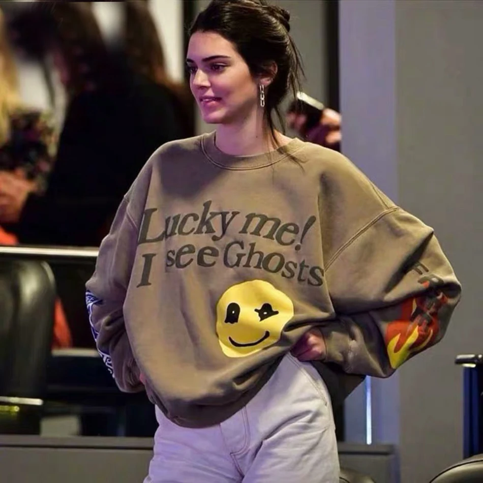 

Graffiti Letter Print Plus Velvet Sweatshirt Men And Women Harajuku Fleece Hoodie Hip Hop Stranger Things Hooded