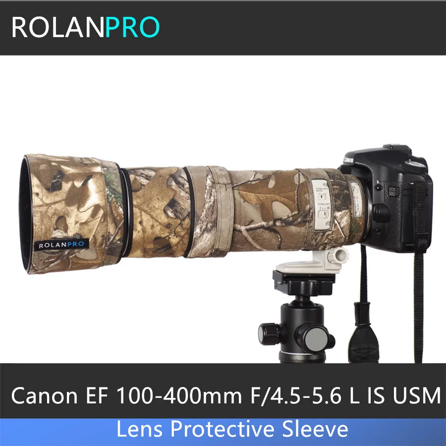 Линзы rolanpro Камуфляжный Плащ дождевик для Canon EF 100-400 мм f4.5-5,6 L IS USM защитный чехол для объектива Canon SLR объектив камеры