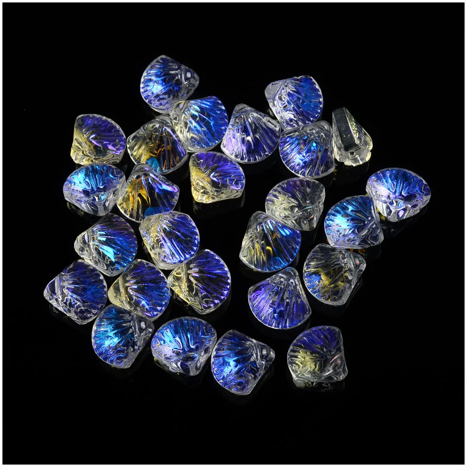 25 шт. стеклянные бусины из Чешской глазури в форме листьев|Бусины| |