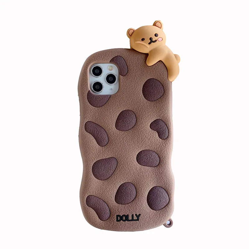 

Cartoon Cute Case for Iphone 7 8 Plus 11 Pro Max Phone Cover for Iphone X XR XS MAX Case Soft Silicone Lovers Cookies Bear 3D