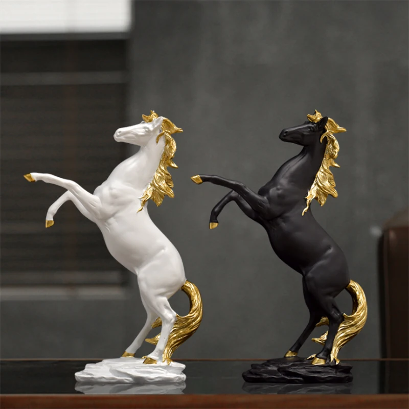 

ERMAKOVA Resin Horse Figurine Horse Statue Collectible Animal Sculpture Home Office Decor Christmas Birthday Gift