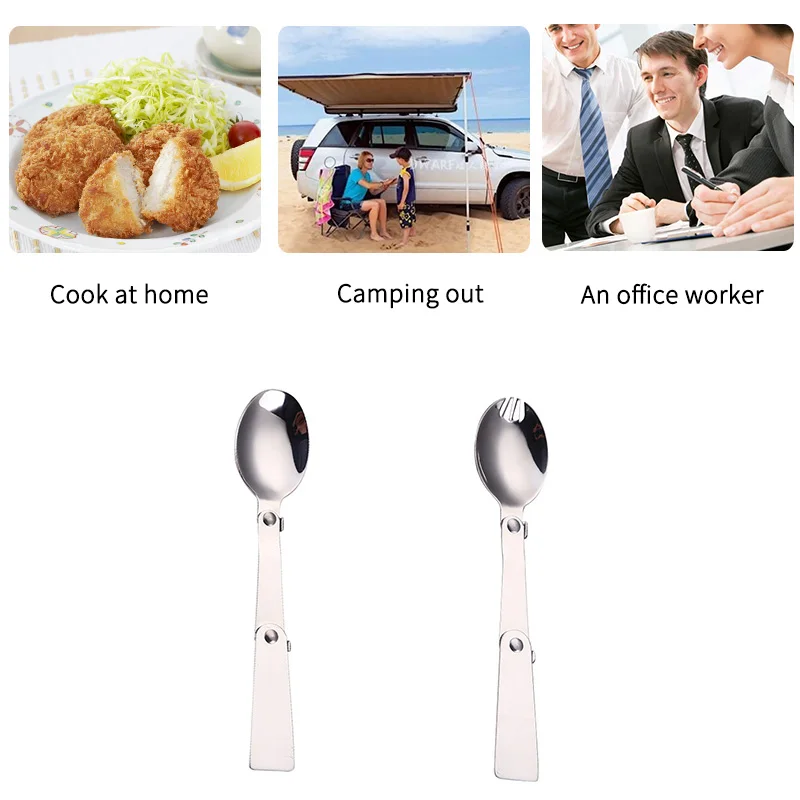 Складная карманная ложка посуда для кемпинга портативная сверхмаленькая из