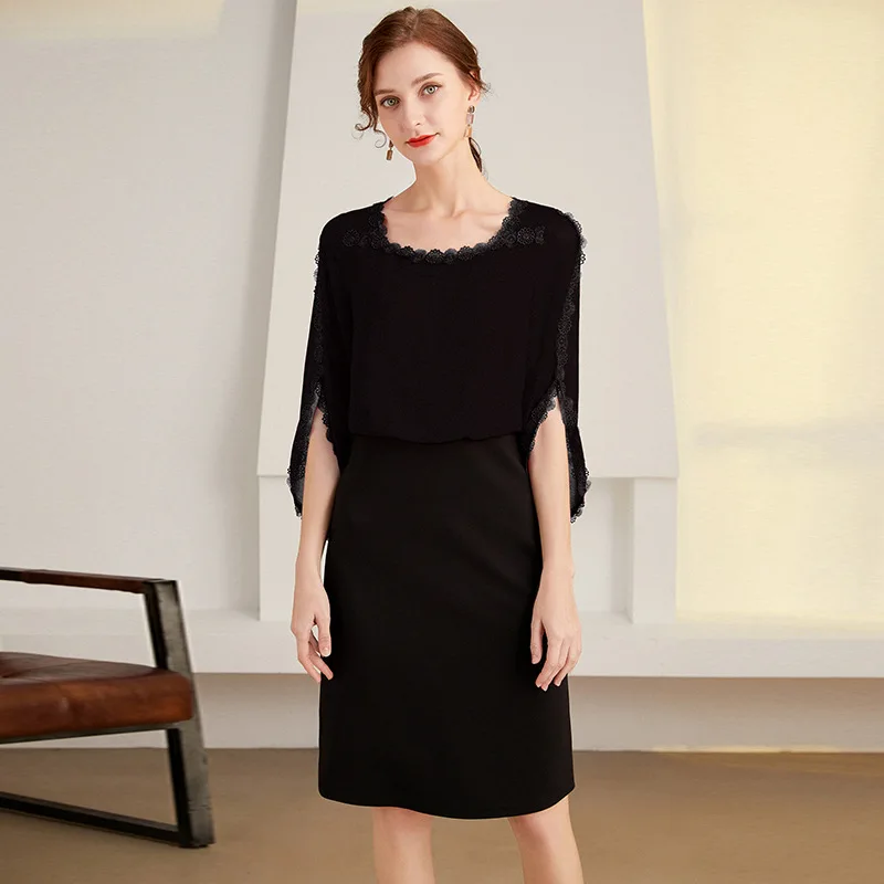 Vestido de verano de talla grande de retazos, elegante, para oficina, fiesta, trabajo, talla grande 5XL, 2021