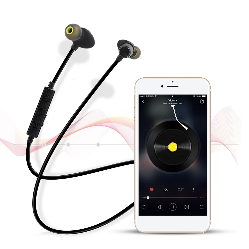 WT30 Беспроводной шейным Bluetooth наушники спортивные металлический магнит музыки