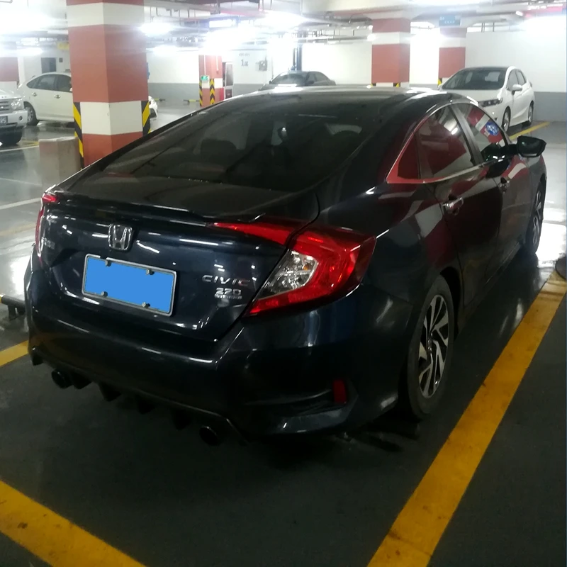 

UBUYUWANT For Honda Civic 2015-2018 lip Spoiler ABS Plastic Unpainted Primer Color Car Tail Wing Decoration Rear Trunk Spoiler