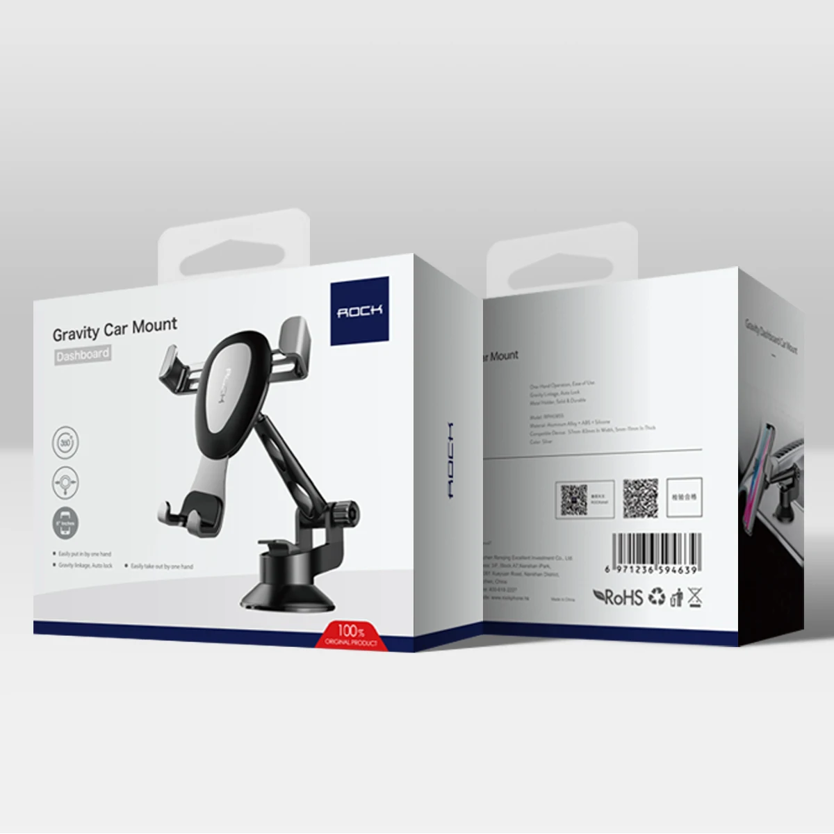 

High Quality Gravity Metal Car Phone Holder, Linkage Aluminum Alloy Adjustable Mobile Phone holder For Car Stand Bracket