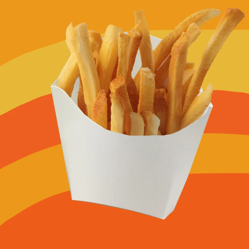 Одноразовая коробка для картофеля фри белая упаковочная пакет жарки курицы