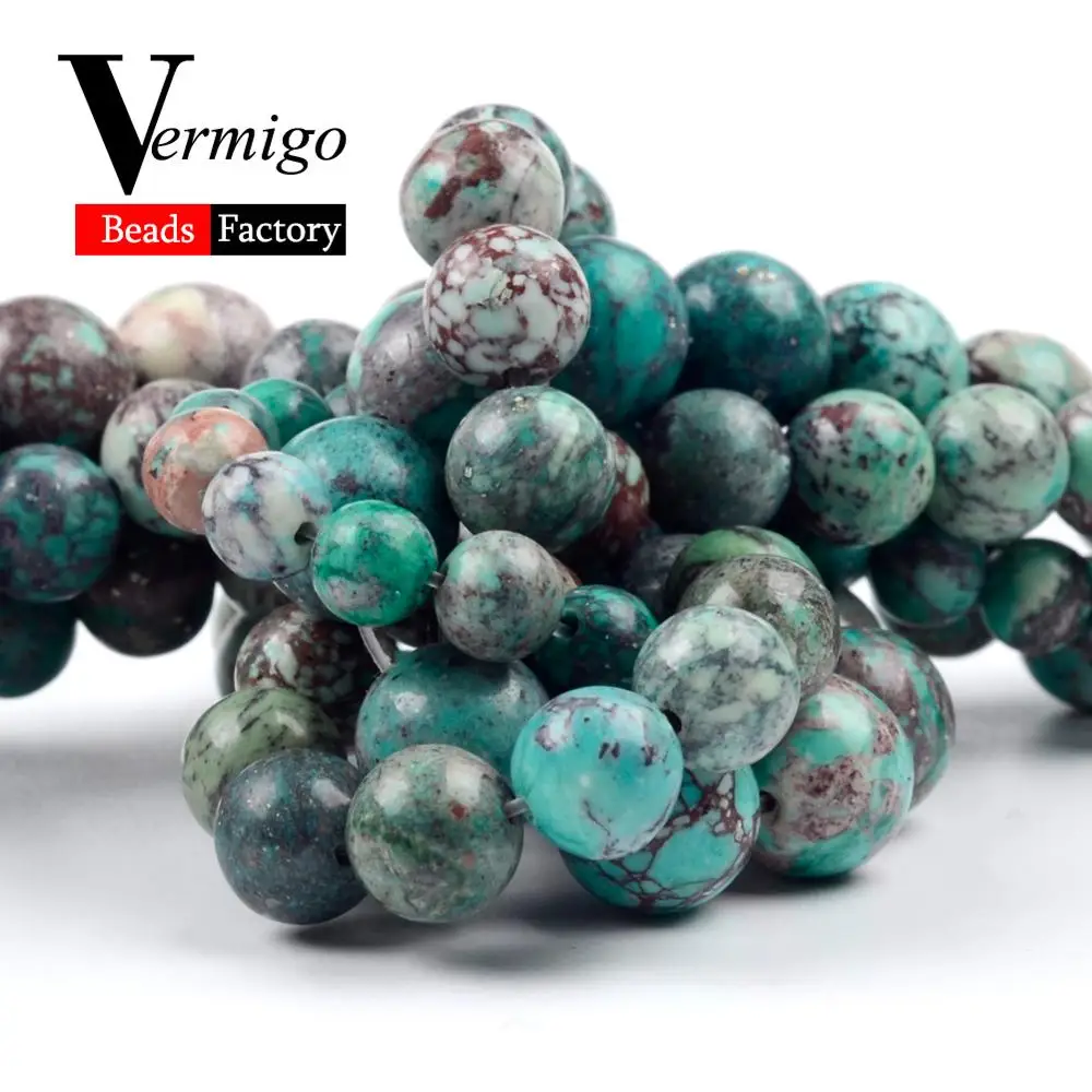 Натуральный Камень Бисер 6/8/10 мм озерно-голубой морской осадок Jaspers бирюзы