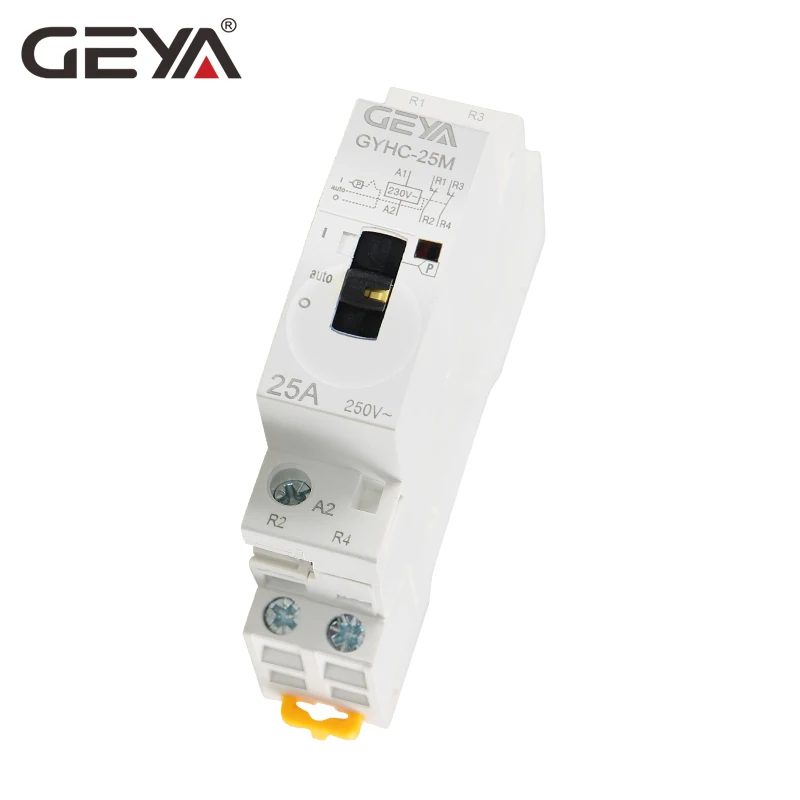 Контактор переменного тока GEYA 2P 16A 20A 25A 2NC или 2NO 220 В с ручным управлением бытовой