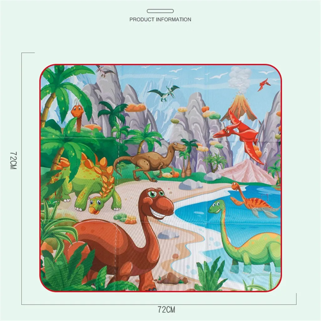 Портативный детский игровой коврик для ползания динозавров и коробка хранения