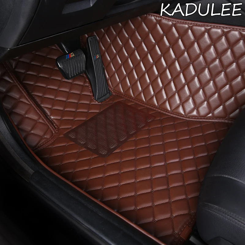 

KADULEE Custom Car Floor Mats For Citroen c4 c5 c2 c3 c6 drain C-Quatre/Triomphe Elysee Picasso car styling Double foot mats