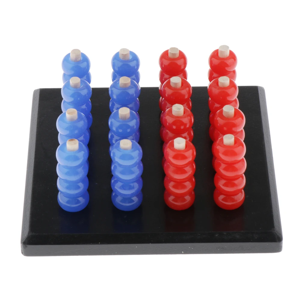 

Wooden Four in a Row Game with 64pcs Beads Board Game for Kids and Adults