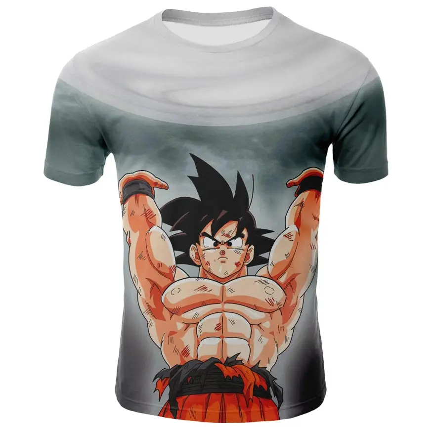 Dragon Ball Z серия футболка Goku Для мужчин рубашки с коротким рукавом рисунком из