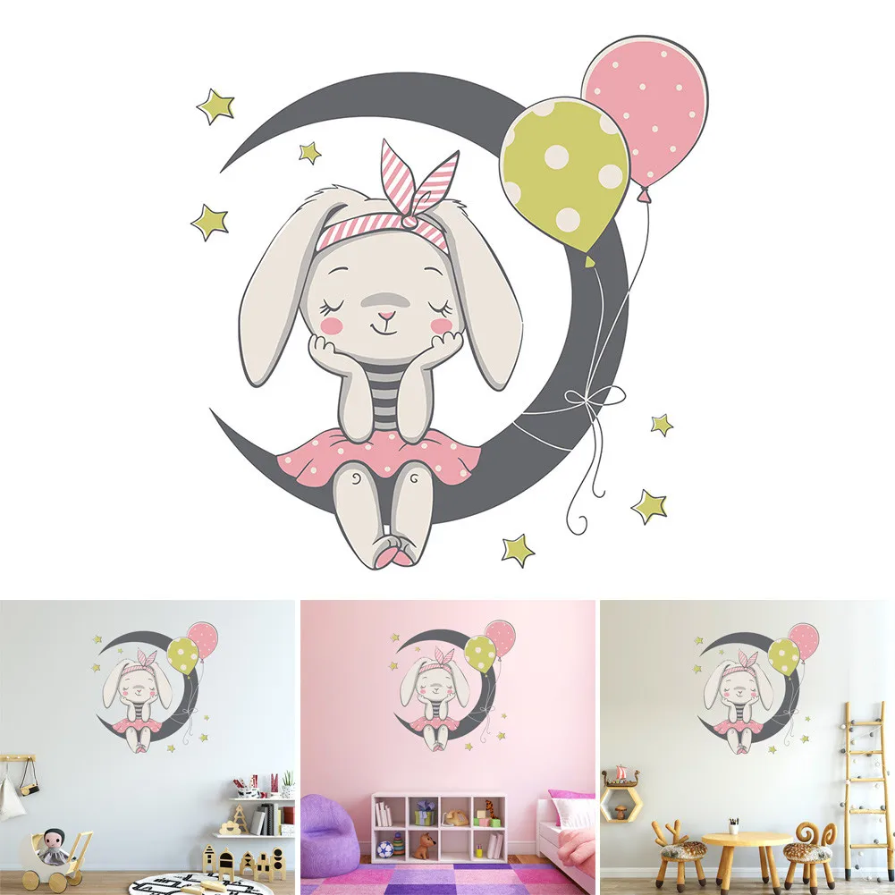 

Creative Cartoon Bunny Wall Stickers Kids Bedroom Living Room Wall Decal Stickers Nursery Kids Room Wall Art Decoration