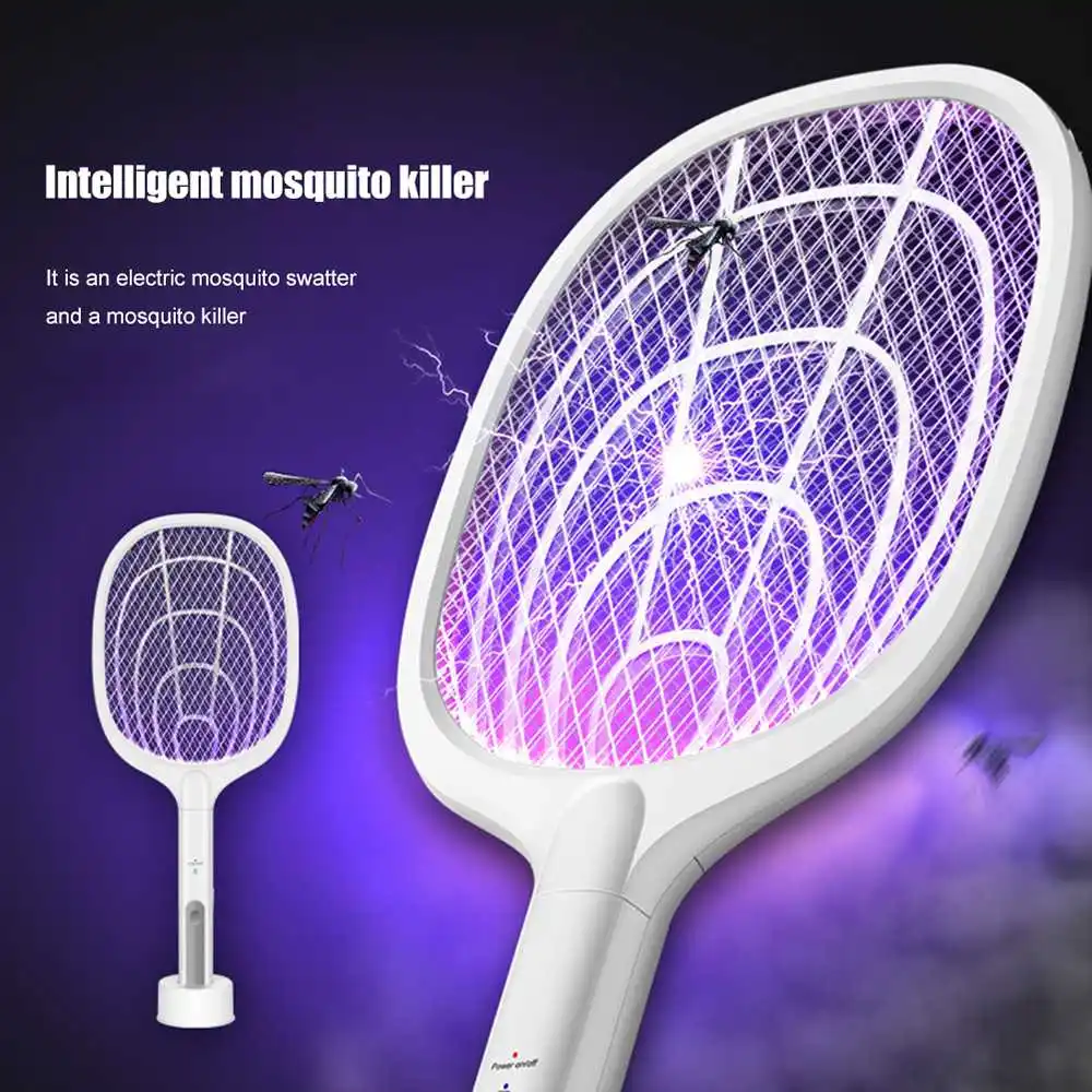 

Two-in-One LED Trap Mosquito Killer Lamp 3000V Electric Bug Zapper USB Rechargeable Summer Fly Swatter Trap Flies Insect