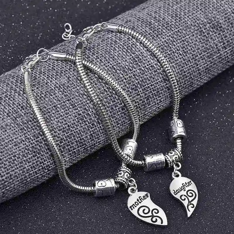 

Daughter Mother charm mothers day steel bracelets stainless mum