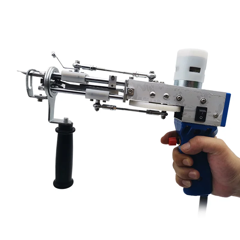 Pistola de Tufting 2 en 1 mejorada, m&aacute;quina de flocado de alfombras con pila de corte y bucle, pistola de Mano El&eacute;ctrica-1